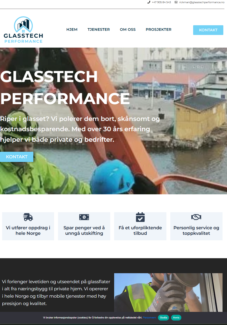 Glasstech Performance nettside